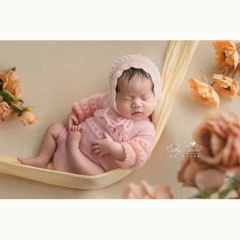 

Full Moon Photo Baby Prop Clothing Pink Cute Baby Full Moon Photo Baby Hundred Days Photo Newborn Photography Clothing