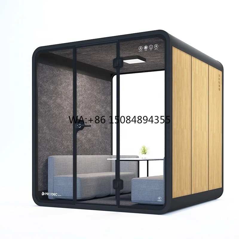 Modern Aluminum Soundproof Movable Meeting Pod Phone Booth for Home Office and Office Building