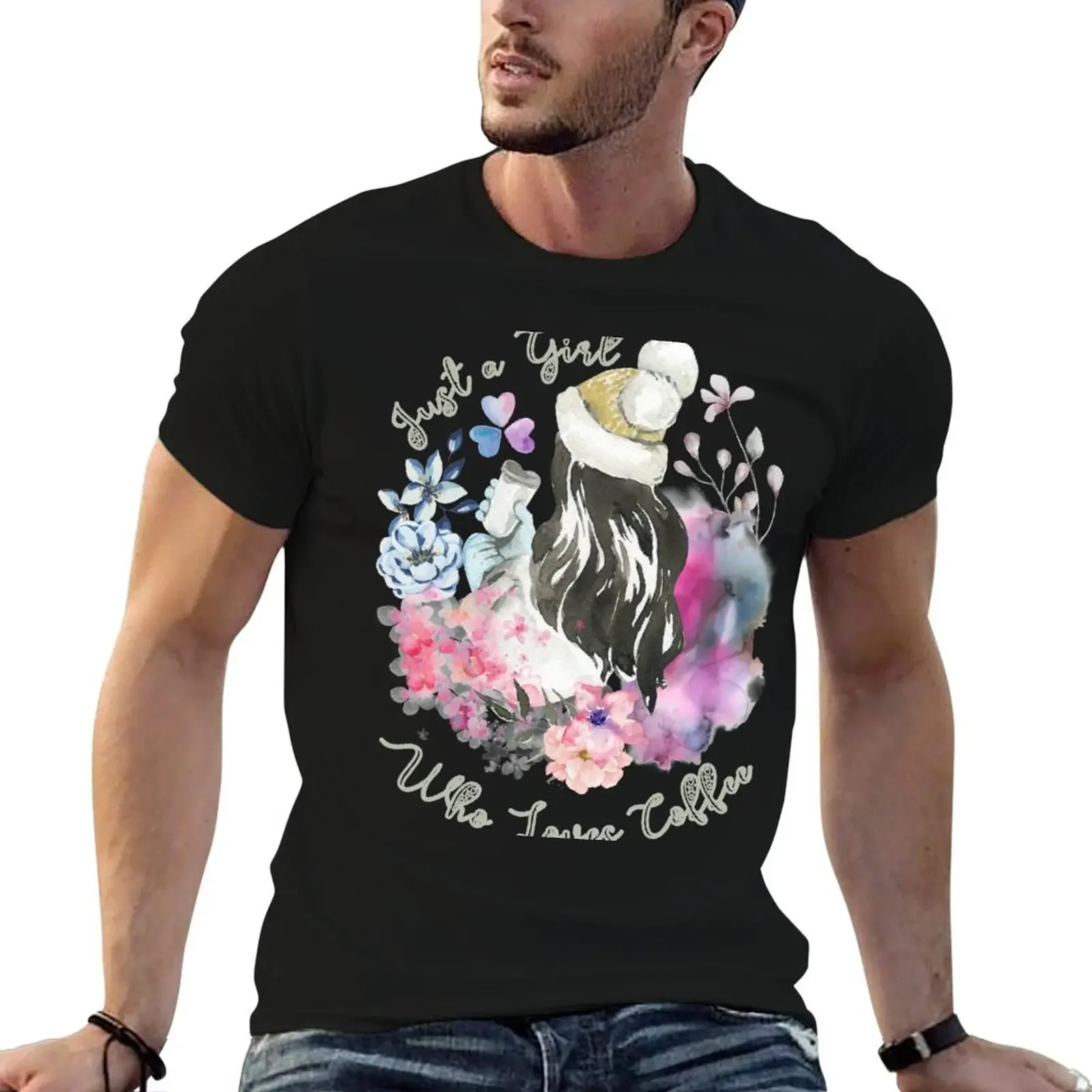 Just A Girl Who Loves Coffee T-Shirt tees shirts graphic graphic t shirt vintage plus size clothes men tshirt