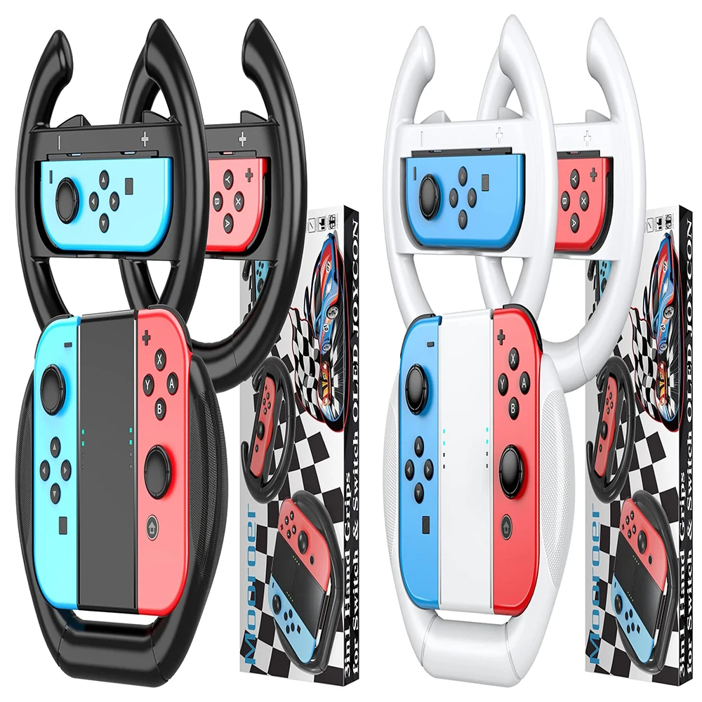 6 pcs steering wheel handle set Steering Wheels for Switch & OLED JoyCon Controllers, Racing Wheel for Mario Kart 8 Deluxe