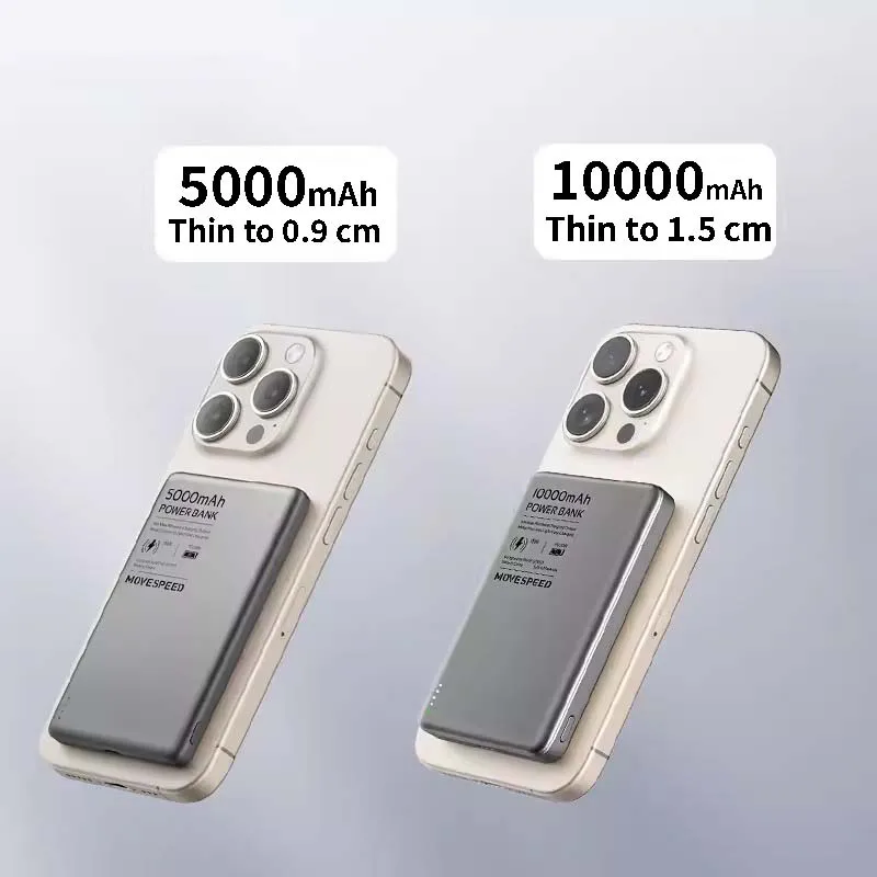 MOVESPEED Thin to 0.9cm PD20W Magnetic Power Bank 10000mAh Portable Wireless Powerbank Battery Charger for iPhone Xiaomi Samsung