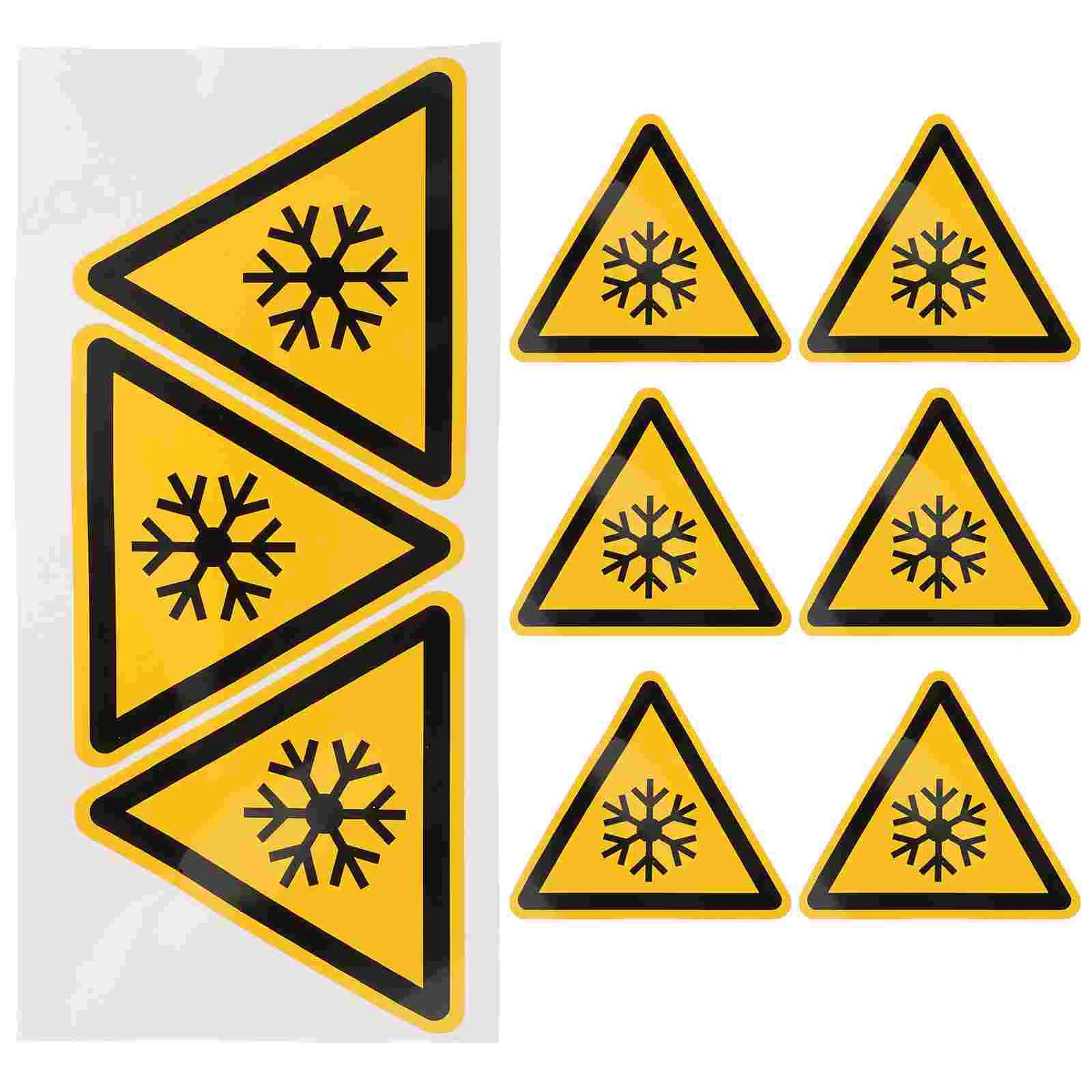3 Pcs Warning Stickers Low Temperature Caution Decal Snowflakes Label Logo Labels Applique