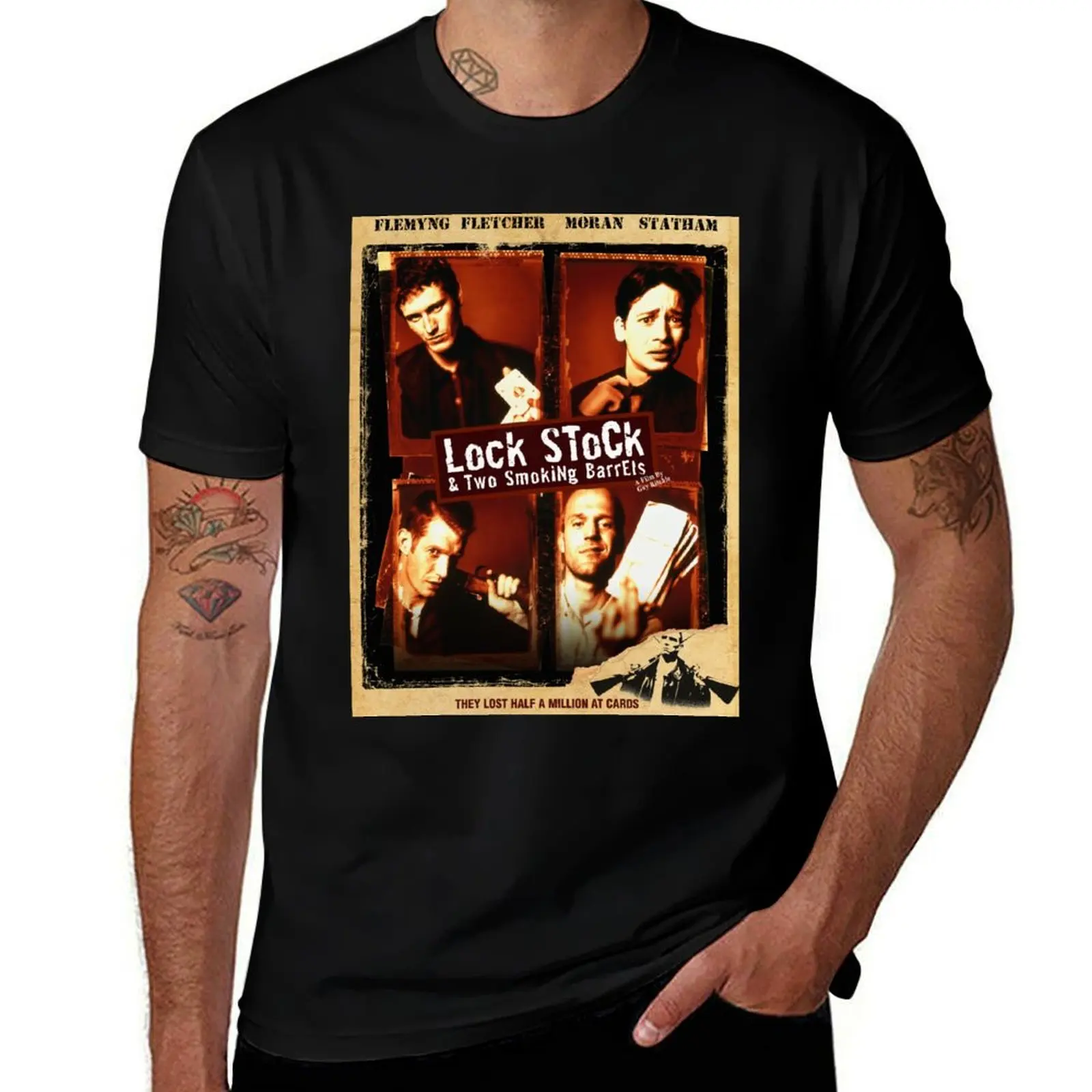 Lock Stock and Two Smoking Barrels T-Shirt Fashion Graphic Tee for Men
