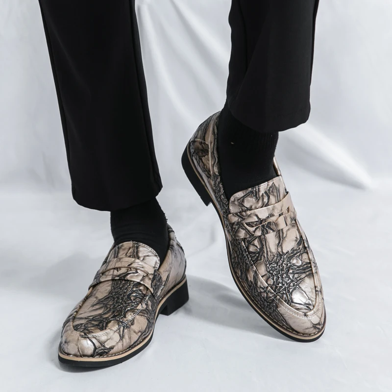 

Men Loafers PU Low Heel Professional Classic Business Men Shoes Size 38-46