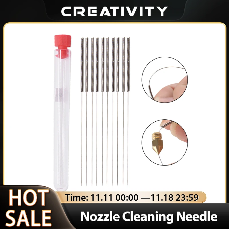 10PC Nozzle Cleaning Needle 0.2/0.3/0.35/0.4mm Nozzle Cleaning Tool Drill For MK8/V6/Volcano Nozzle Ender3 Labx1 3d printer