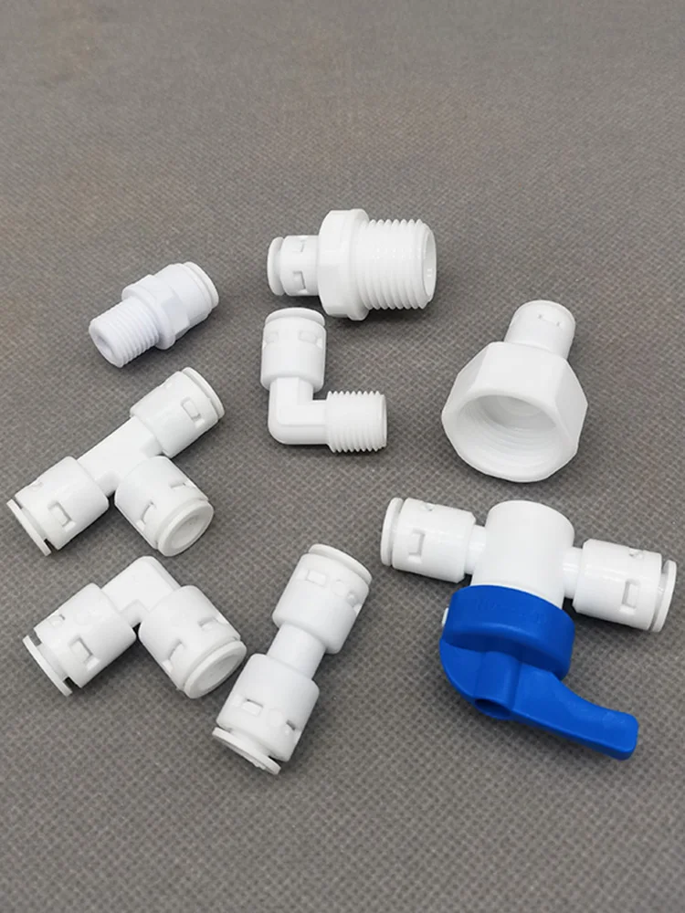 Water purifier general connector accessories 4 points outer wire turn 2 water pipe quick interface three-way ball valve summary