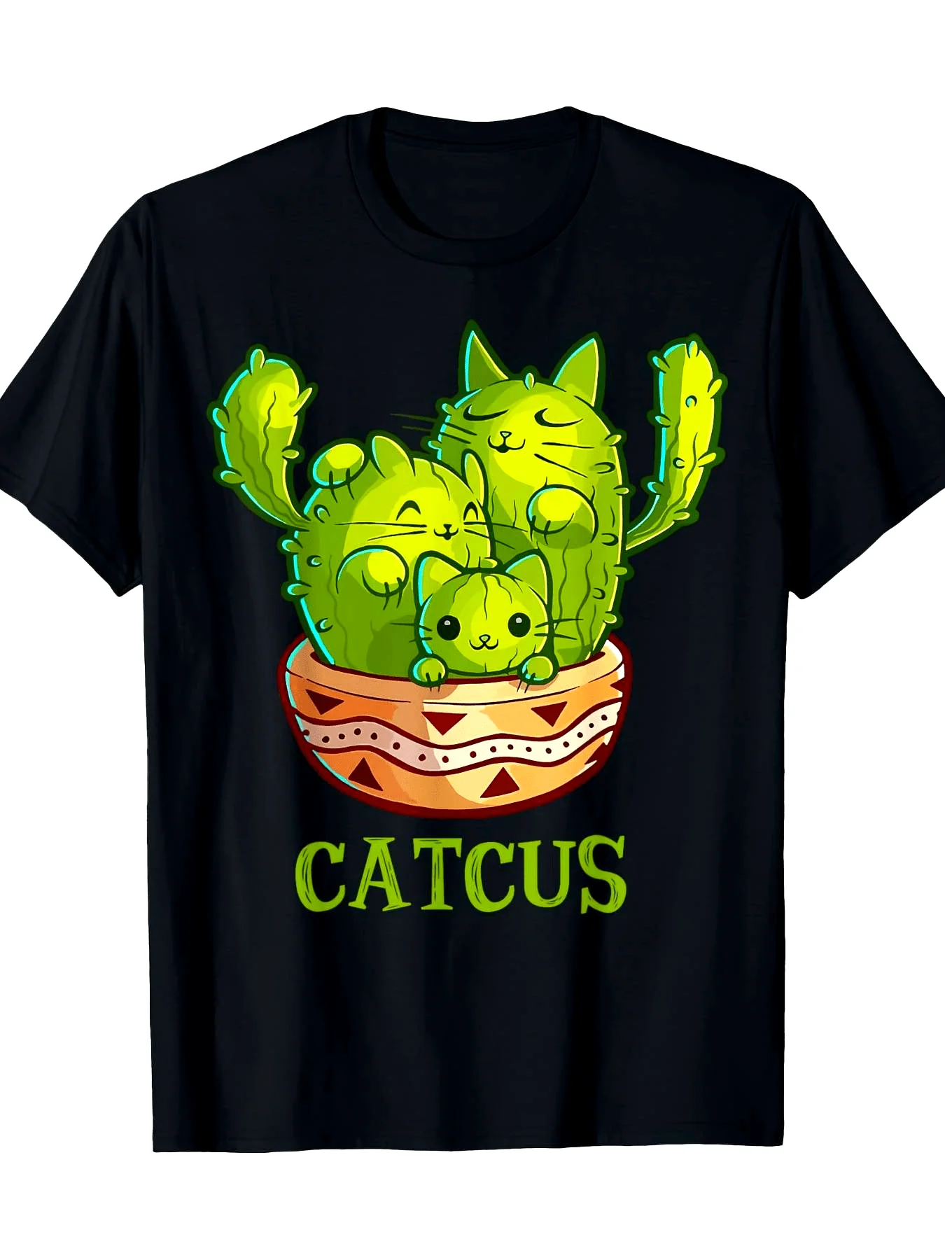 Camiseta divertida con diseño familiar de cactus - Lindo diseño a juego de gato y cactus para el hogar