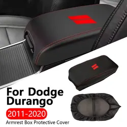 For Dodge Durango 2011-2020 Center Console Armrest Cover Interior Box Anti-Scratch Leather Central Armrest Decoration