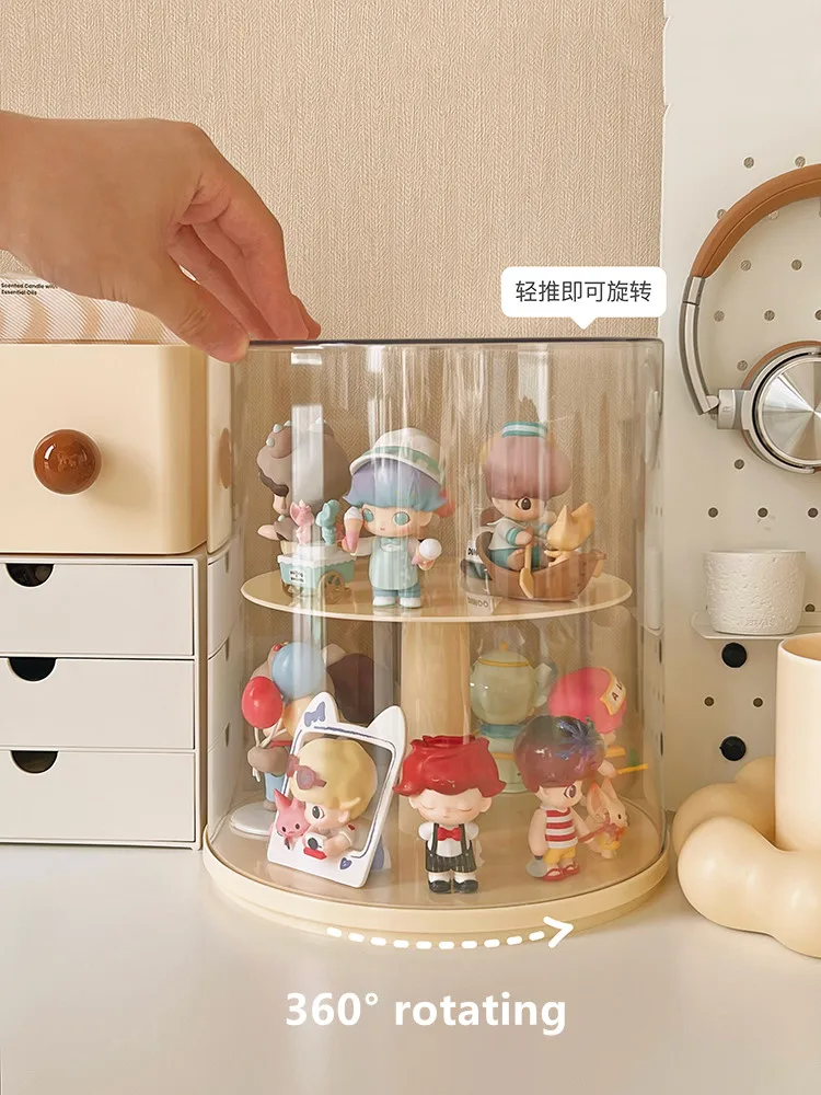 2023 New Rotating Blind Box Storage Box Multi-layer Hand-made Figures Display Cabinet Dust-proof Acrylic Doll Toy Display Box