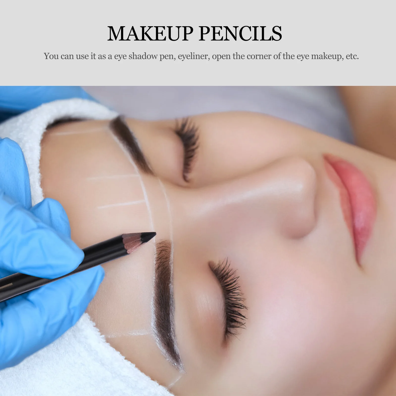 8 قطع من أقلام الحواجب المقاومة للماء والعرق، مبراة مدمجة تدوم طويلاً، لمسة نهائية طبيعية للنساء، أداة مكياج