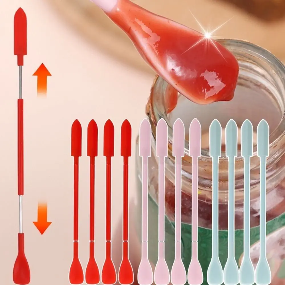 Silicone Double-Headed Scraper Spoon Multifunctional Easy Clean Spoons Jam Cosmetic Scrapers Kitchen Supplies