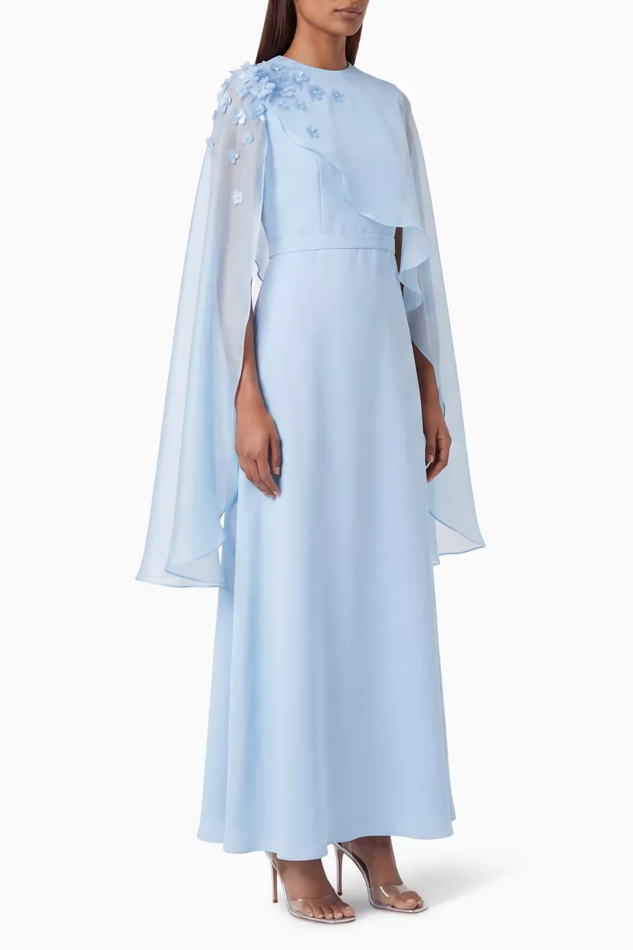 Customized O-neck Cap Sleeve A-line Blue Zipper Flowers Vestidos Elegantes Para Mujer Para Una Boda Kate Middleton Dress فستان