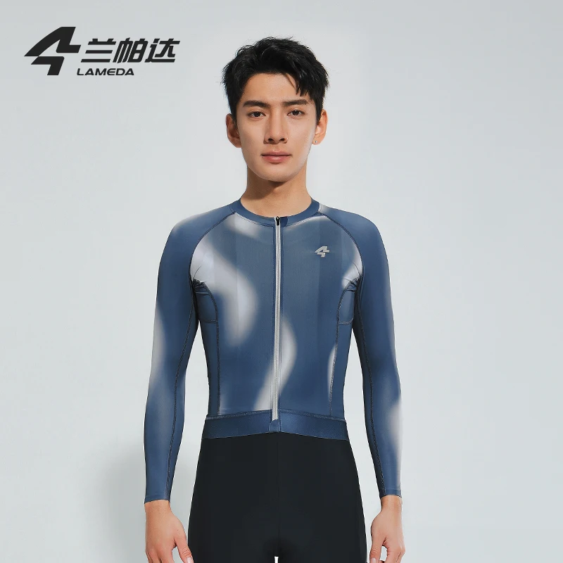 

Lameda Cycling Jersey Ultra Thin Fabric Cycling Clothes For Men Upf50+ With 4 Pockets Long Sleeve Lightweight Breathable Jersey