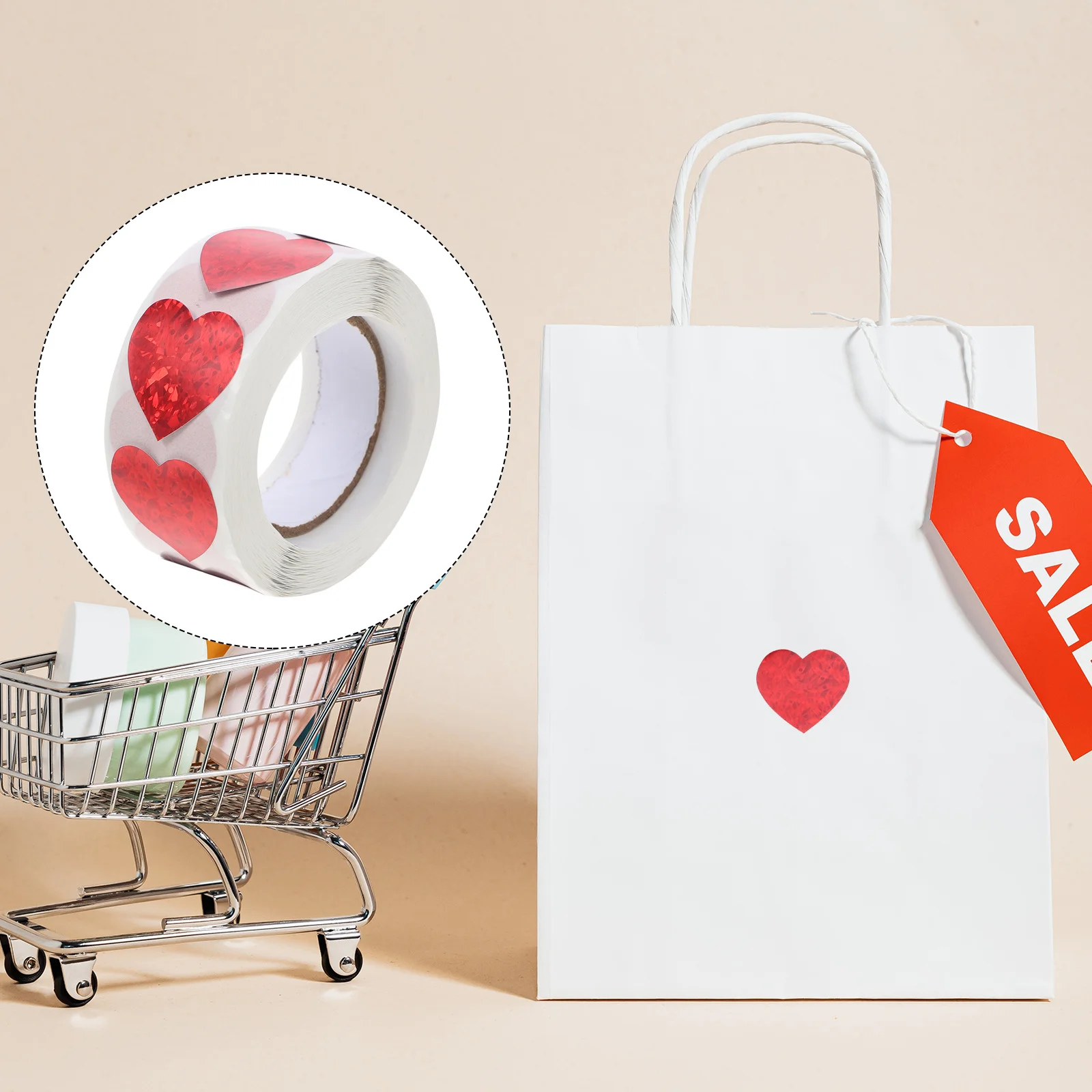 500Pcs Heart Stickers Self-Adhesive Multi-Use Body Labels for Gift Wrapping Sealing Decorative Decals Valentine's Day