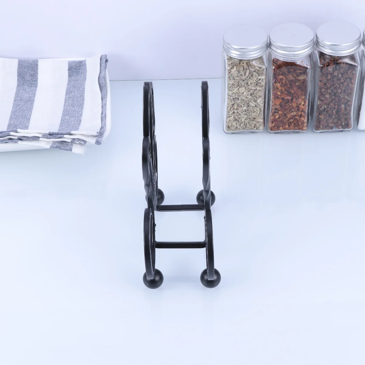 

Cutting Board Storage Rack Black Premium Steel Kitchen Organizer Multifunctional Creative Chopping Board Holder Shelf Drain Rack