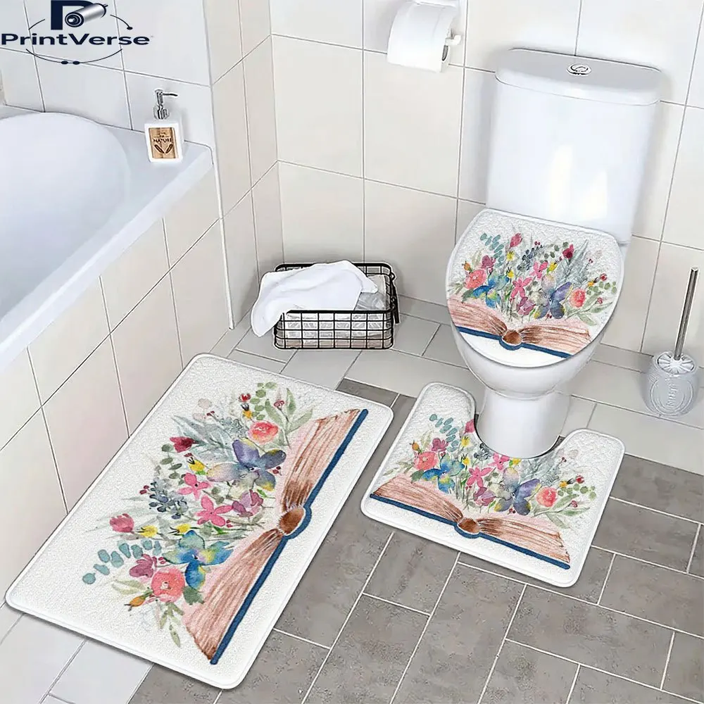 

Stylish Watercolor leaves with lineart flowers Home Decor Suitable for bathrooms, laundry rooms, home decoration, and bathroom