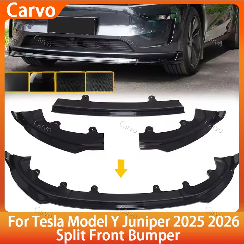 

Front Bumper Lip Splitter Kit for 2025 2026 Tesla Model Y Juniper Front Shovel, Body Spoiler Sedan Add-on Car Accessories