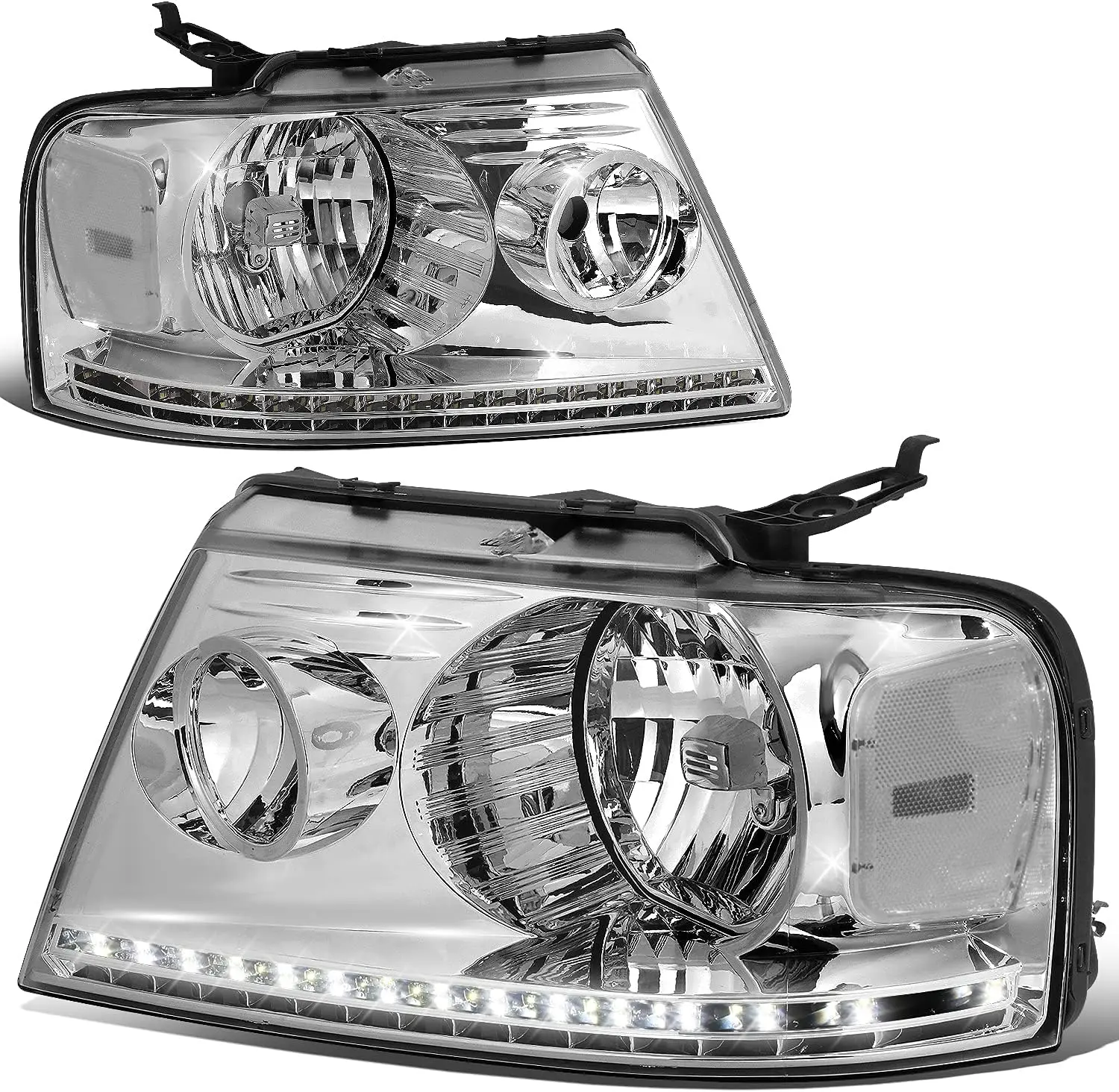 

Светодиодные фары DRL в сборе, совместимые с Ford F-150 Lincoln Mark LT 2004-2008 годов, галогенные фары со стороны водителя и пассажира с