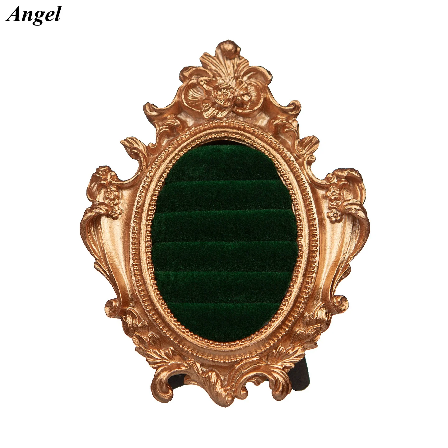 

European Vintage Style Photo Frame Jewelry Display, Ornate Ring Holder & Earring Stand for Shop Counter Showcase