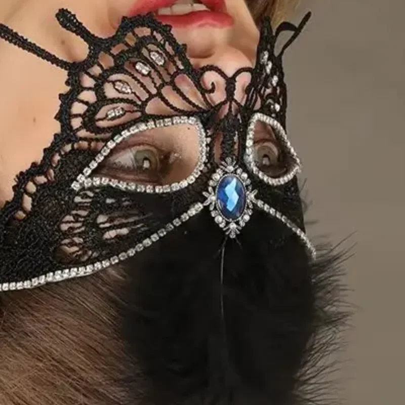 블랙 섹시 여성 속이 비치는 레이스 가면 무도회 얼굴 마스크 공주 파티 코스프레 프롬 소품 의상 얼굴 눈가리개