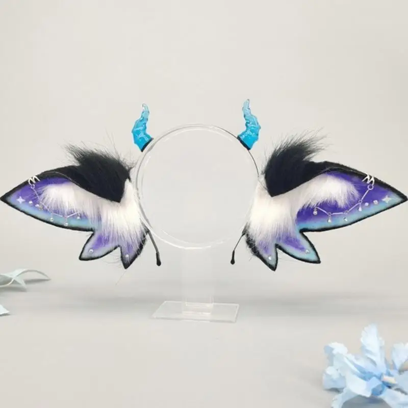 Cosplay Animal Ears Headband Hair Accesories for Halloween Party and Role Play H7ef