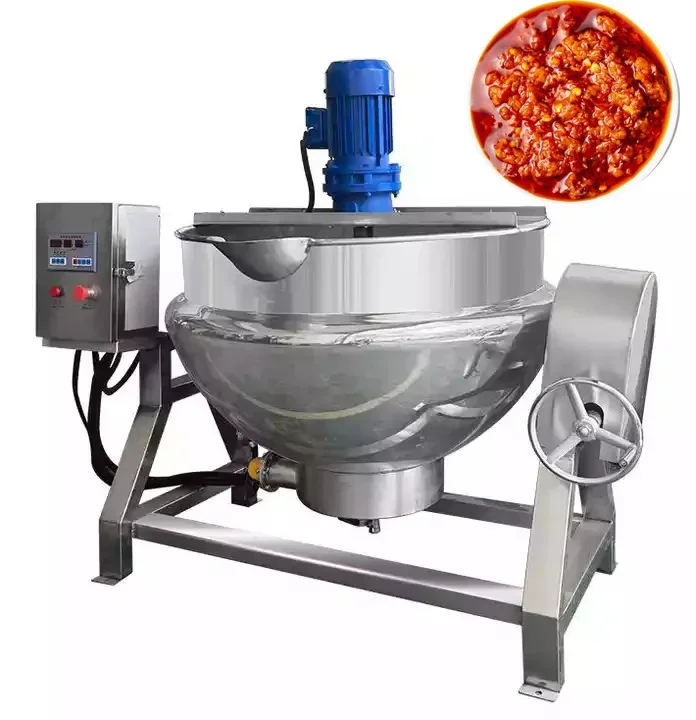 Marmita industrial tipo gas/vapor/eléctrica para cocinar mermelada, olla encamisada con mezclador