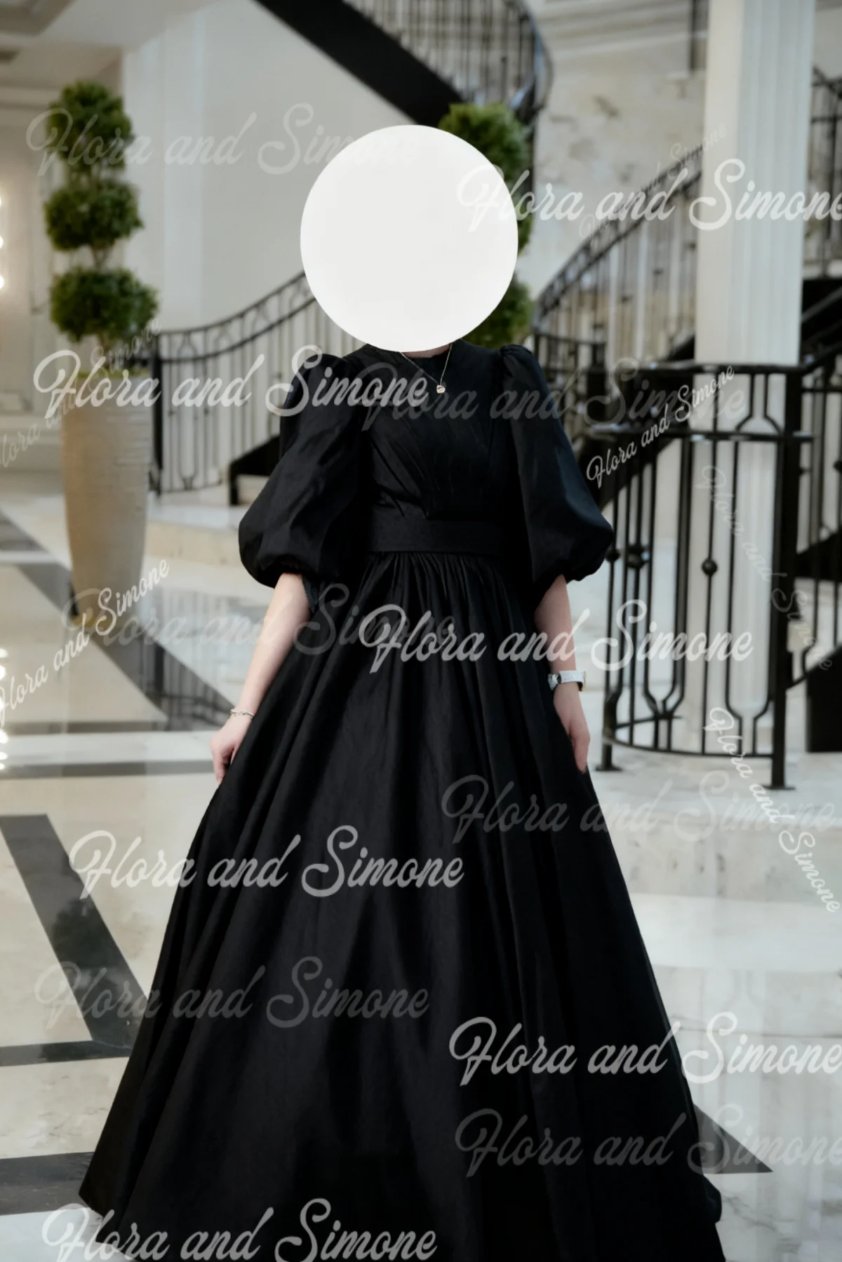 Customized Green Flower Girl Dress For Wedding Satin High Waist 3/4 Sleeves Puffy Kids Birthday First Communion Princess Gowns