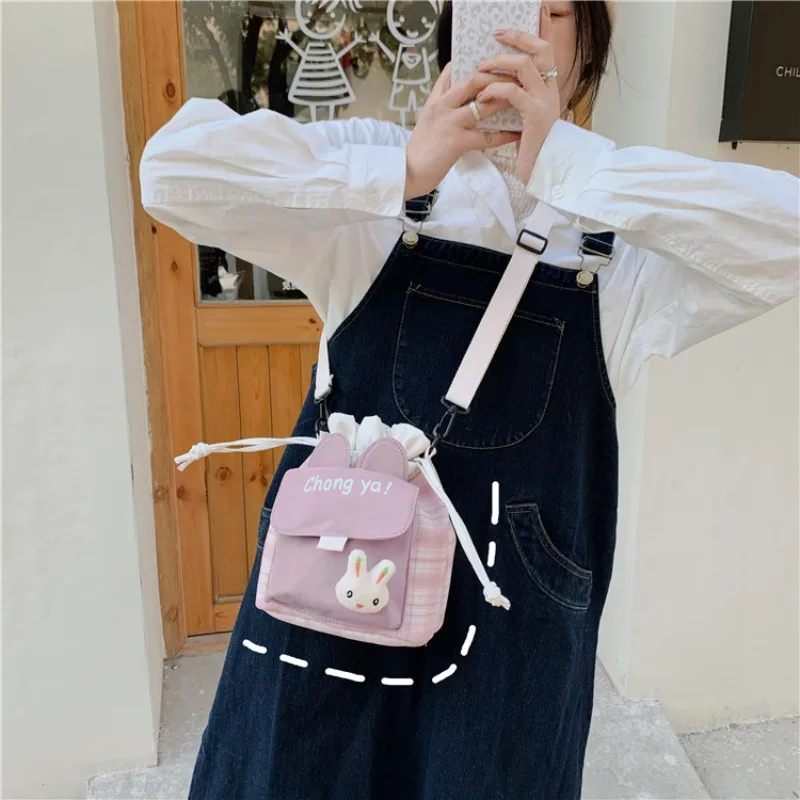 

Cute small bag female new tide ins cartoon bucket bag literary students canvas bag