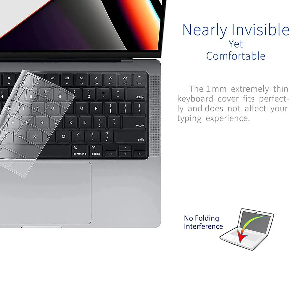Soft Dustproof Waterproof Clear Skin TPU Keyboard Cover Protector Film For MacBook Pro 14 16 inch M1 Max 2021 A2442 A2485