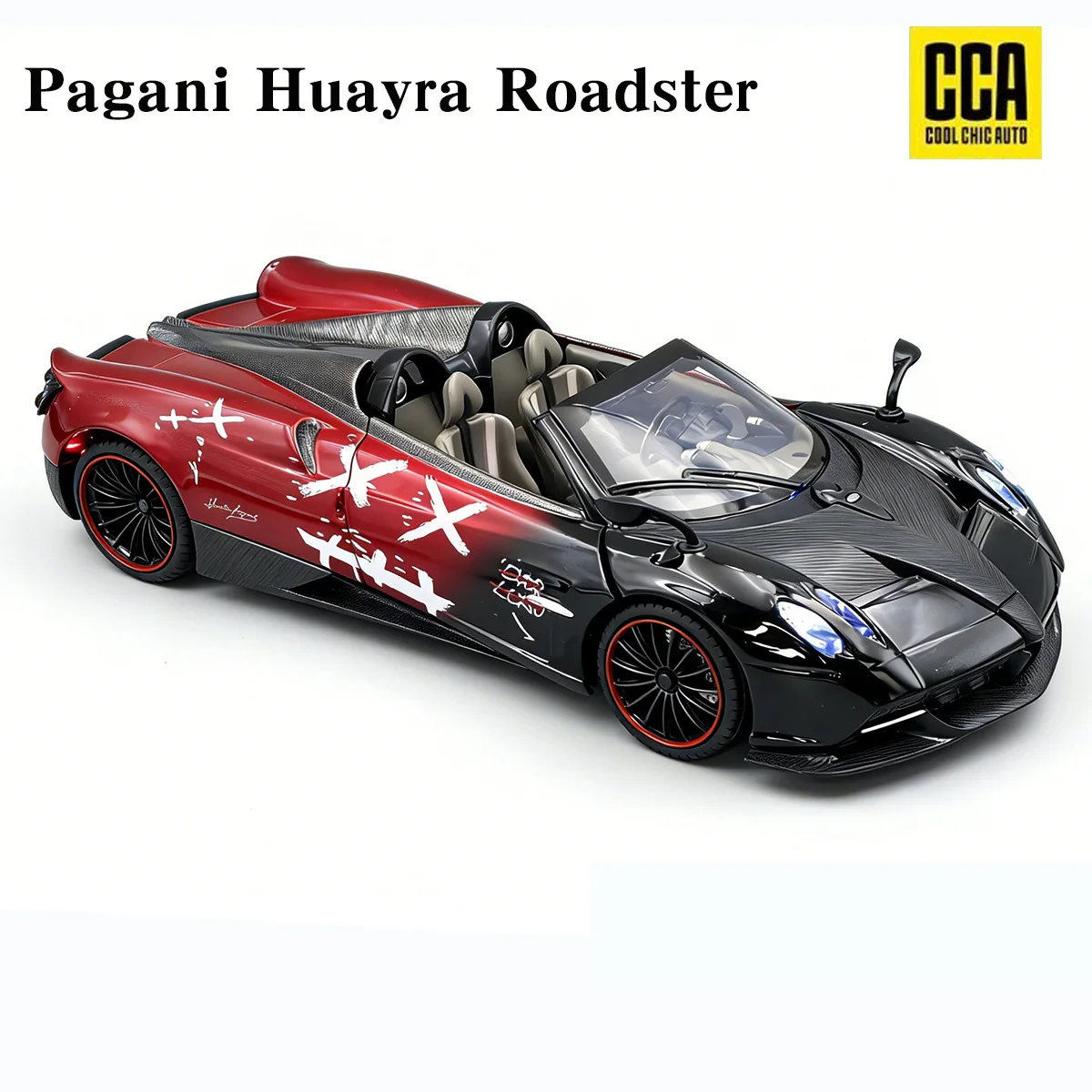 NIEUWE 1:24 Pagani Huayra Roadster Gemodificeerde Auto Legering Model Auto Geluid en Licht Trek kinderen Speelgoed Collectibles verjaardagscadeau