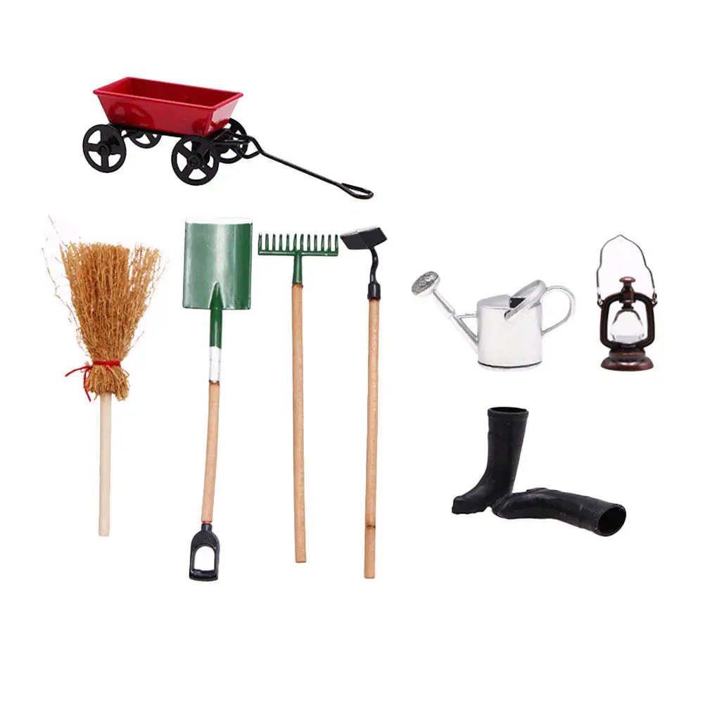 

1Set Simulated Garden Tools Miniature House Decor Micro Landscape Ornaments Lovely Design Sturdy Material Elegant Mini Scene