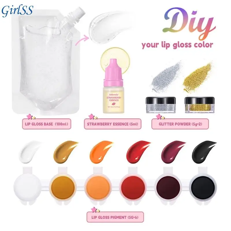 DIY-lipglosskit DIY-kit voor het maken lipgloss Hydraterende DIY-lipglazuur Lipgloss-make-uptool voor kinderen T4MB