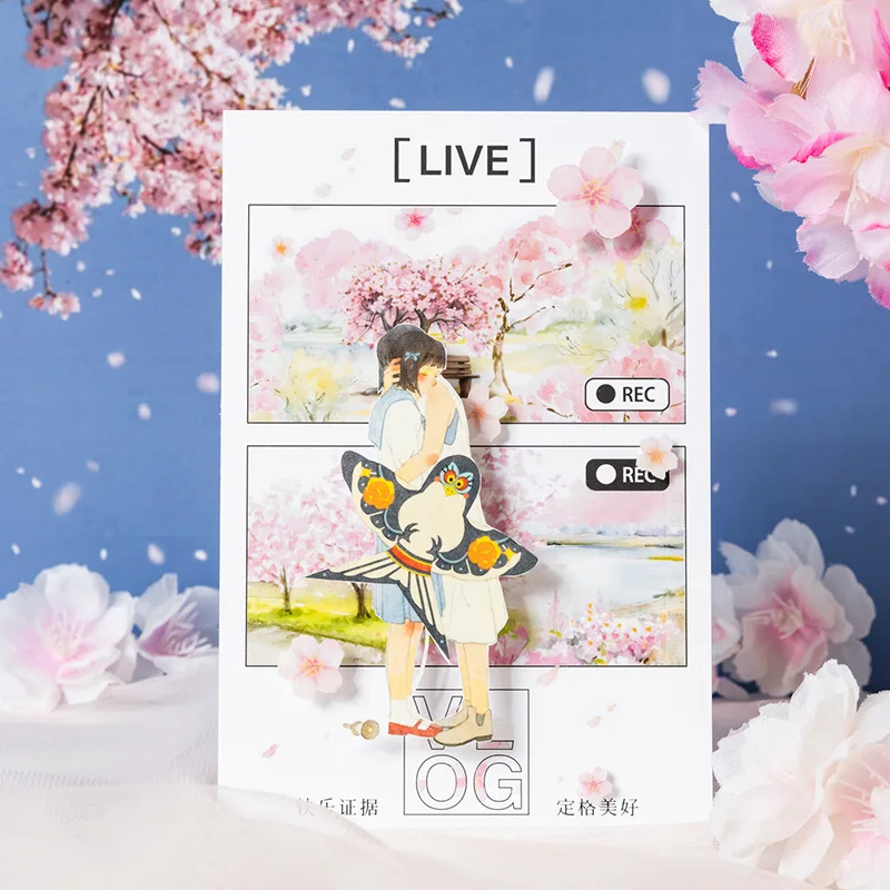 السيد بيبر، سلسلة زهر الكرز، شريط المناظر الطبيعية PET، دفتر القصاصات المزخرف، جراب الهاتف، ملصقات جمالية للمذكرات