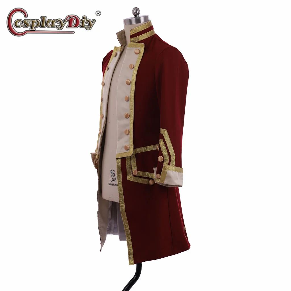 18th Century Men's Royal Military Medieval Uniform Jacket Costume Colonial Tuxedo Hamilton Coat George Washington Red Coat