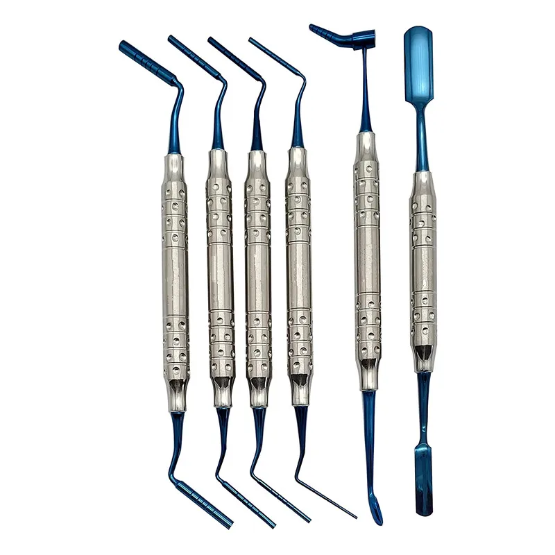 Dental Implant Bone Graft-Carrier Titanium Coated Pluggers and Packer 6 pcs, by Wise Linkers