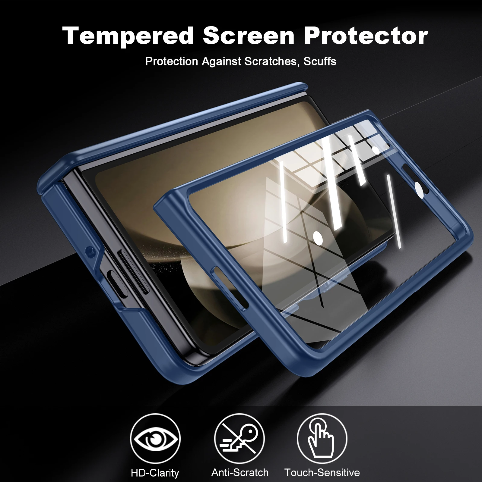 Shockproof Armor Case for Samsung Galaxy Z Fold 5 All-Inclusive Hinge Protection Case With Hidden Stand Slide Camera Lens Cover