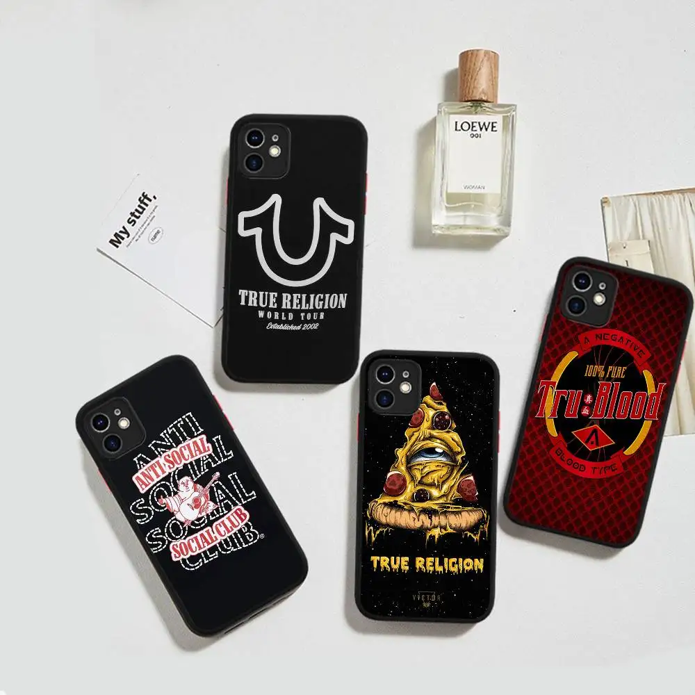 

Fashion True Religion Phone Case For IPhone 16 15 14 X XR XS 7 8 Plus 11 12 13 Pro MAX 13mini Matte Shockproof Case