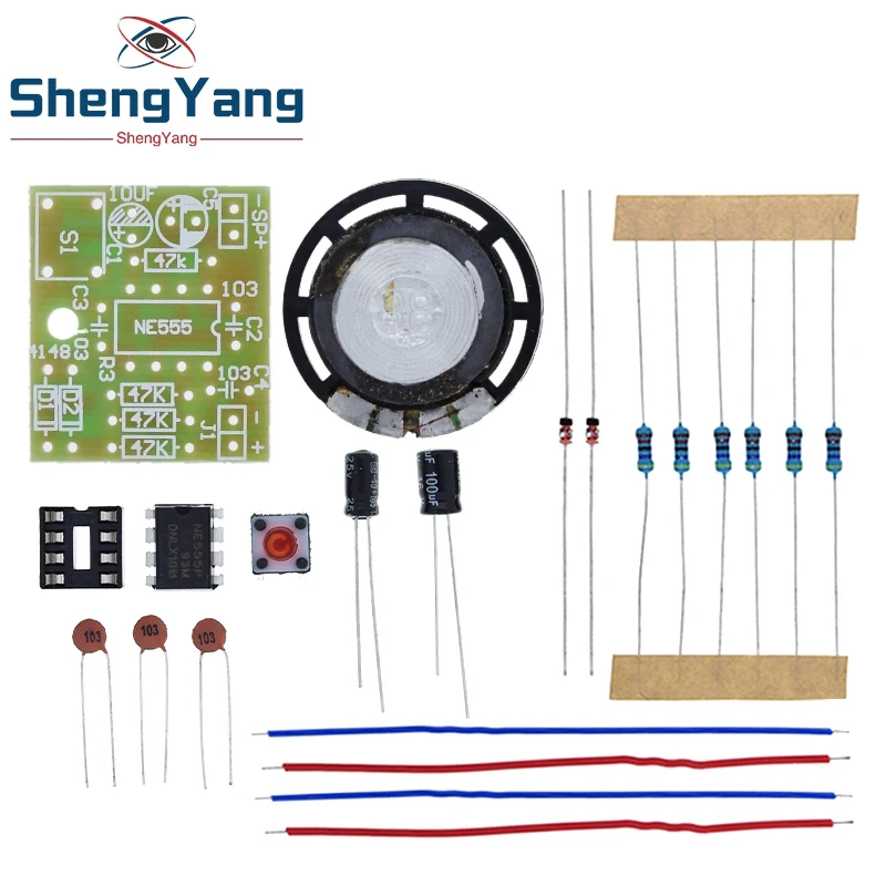 TZT NE555 Doorbell Suite Electronic Production Doorbell Suite DIY Kit Ding dong doorbell PCB welding laboratory