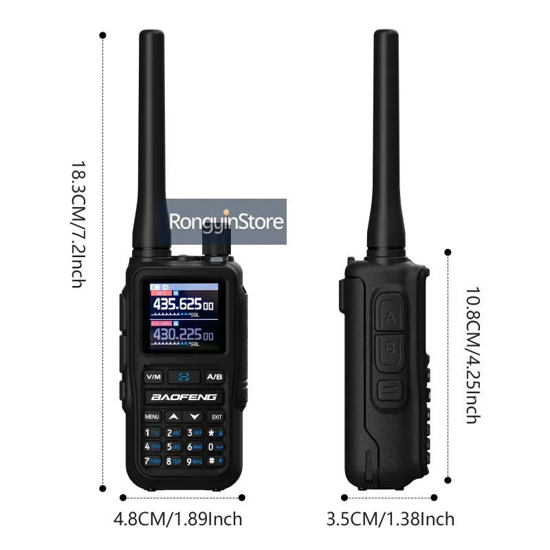 Baofeng 5R Mini Walkie Talkie Dual PTT Bluetooth Programowanie przez Aplikację Szary Czarny Wielopasmowy AM Bezprzewodowy Kopiowanie Częstotliwości Radiotelefony Dwukierunkowe