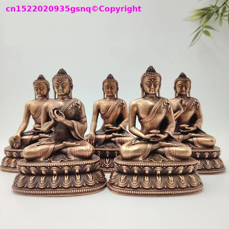 Special offer Rare Exquisite Five Dhyani copper Buddhas statue Amoghasiddhi Vairocana Aksobhya Ratnasambhava Buddhist worship