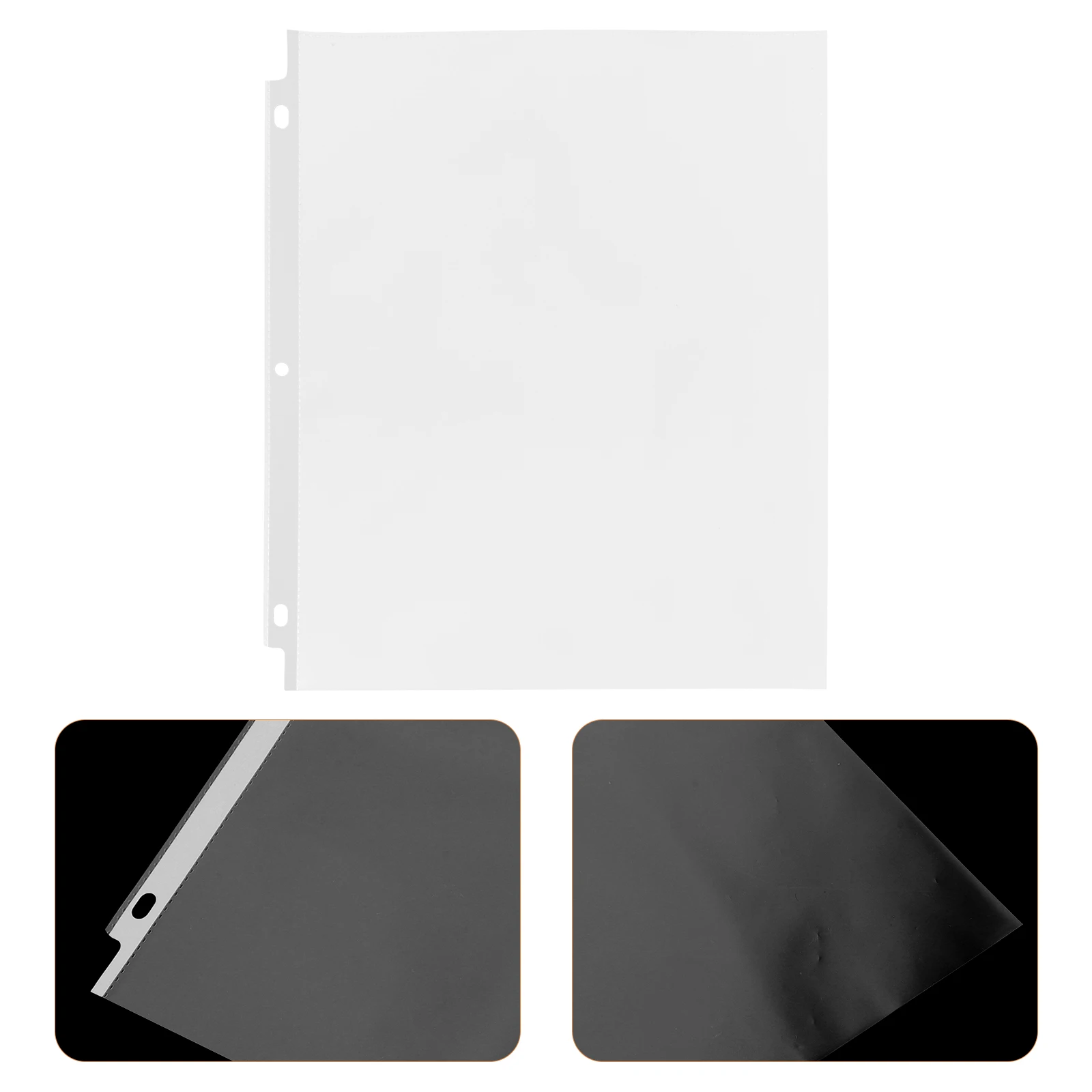 

50 Pcs File Holder Paper Sleeves Protective Film Clear Page Protectors Holders Plastic Binder