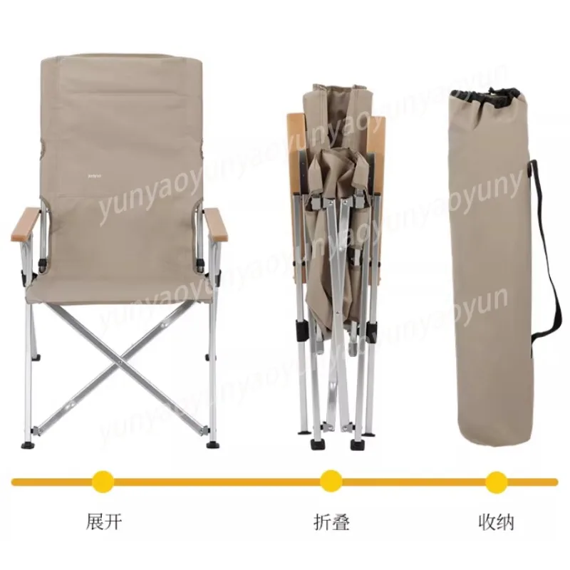 High Back Folding Nap Chair Portable Casual Outdoor Lounge Seat Multifunctional Reclining Chair for Camping Picnic Beach
