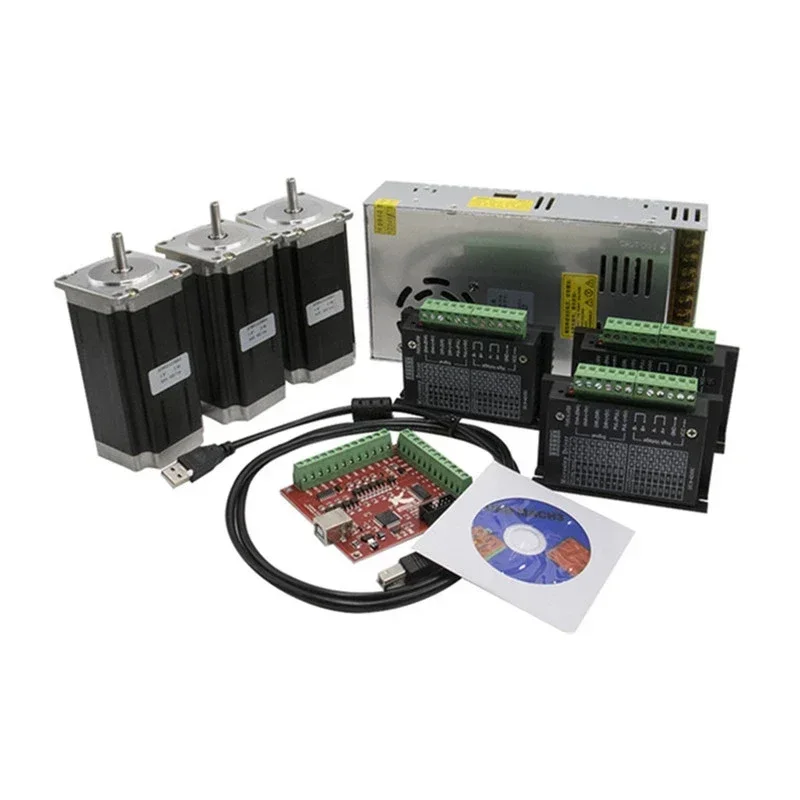 3 Axis CNC Router Kit 3Nm/425oz.in Nema 23 Stepper Motor & DM542 Servo Driver  Mill  Lathe +DB25 Breakout Board