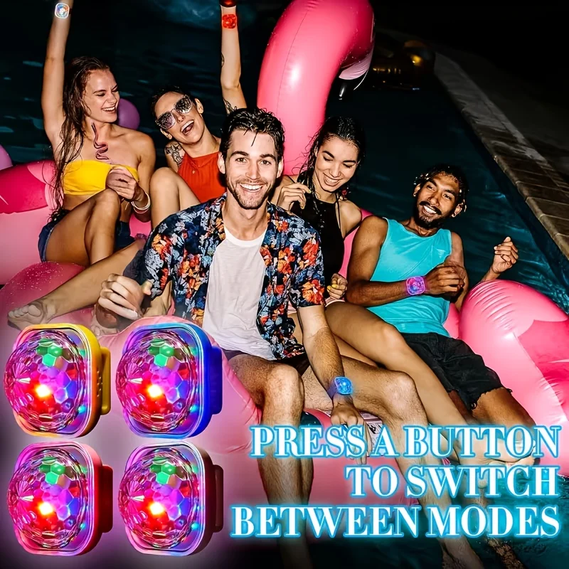 LED Rainbow Wrist Party DJ Light Projector Ambient Light Music Sync Light Flashing Colorful LED Lamp Full Brightness Wristband view 3
