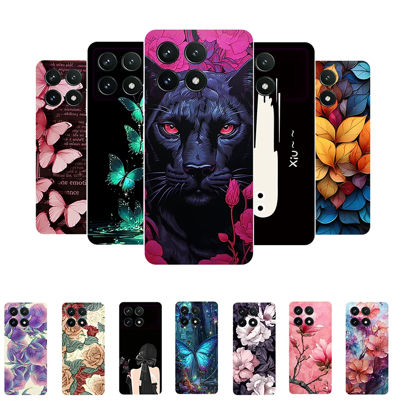 For Poco X6 Pro Cases X6Pro Animal Soft TPU Protective Silicone Case for Xiaomi Poco X6 Pro Back Cover PocoX6Pro Phone Case