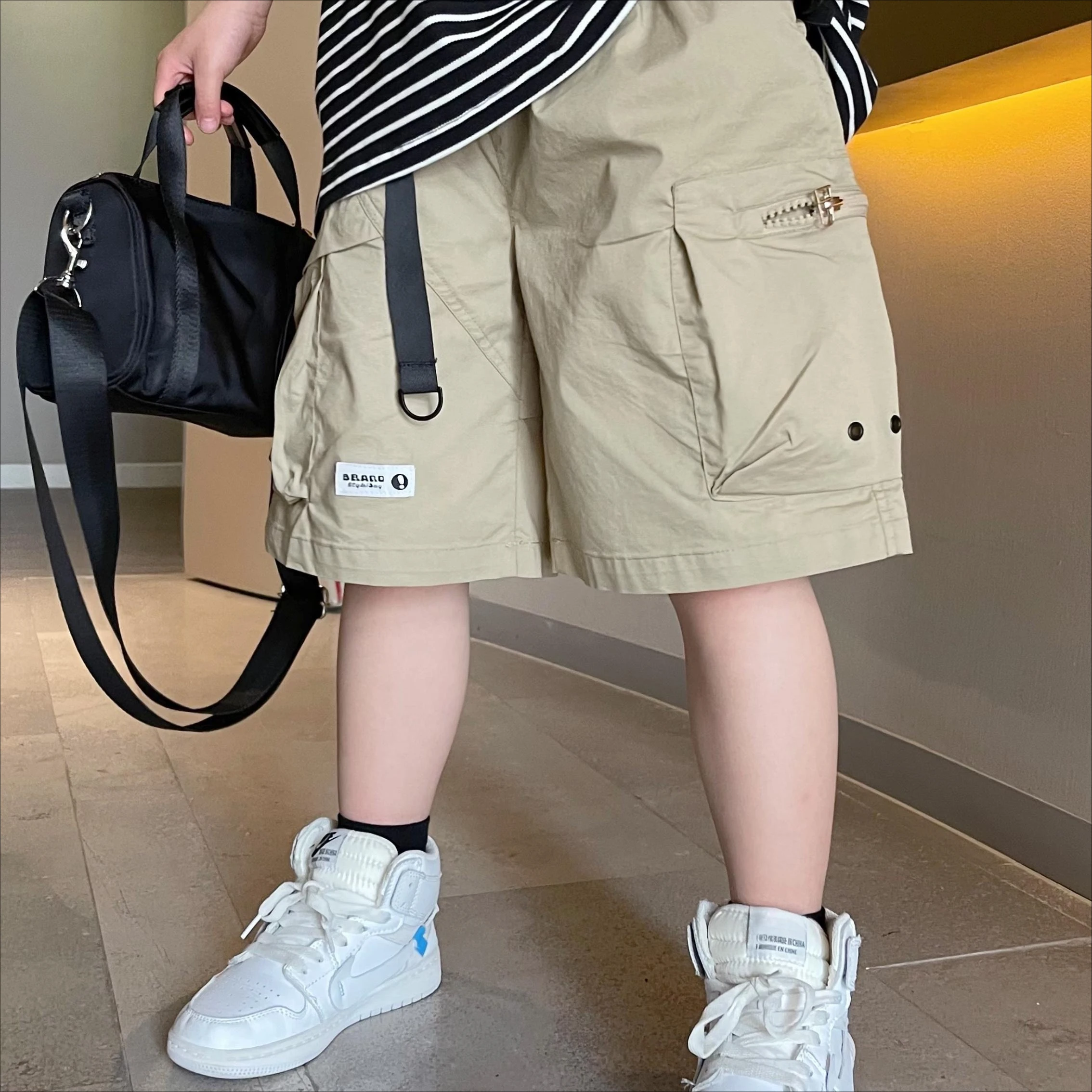 

2026 New Boys Cargo Shorts Khaki Quick Dry Casual Summer Stylish Cool Trendy