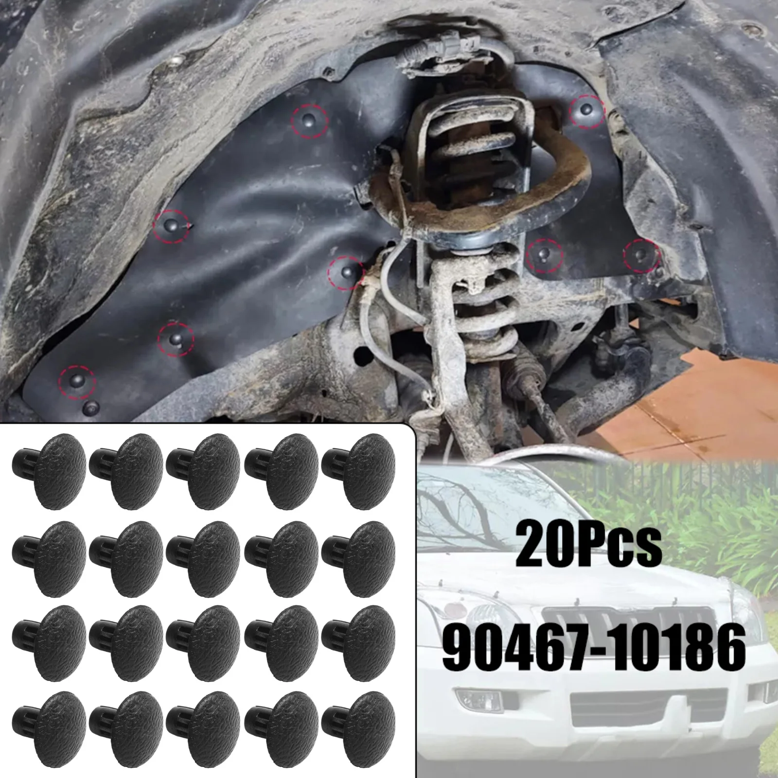 

20Pcs Splash Guard Shield Clips Fender Liner Apron Rivet For Toyota 90467-10186 Piezas De Repuesto De Interior ﻿