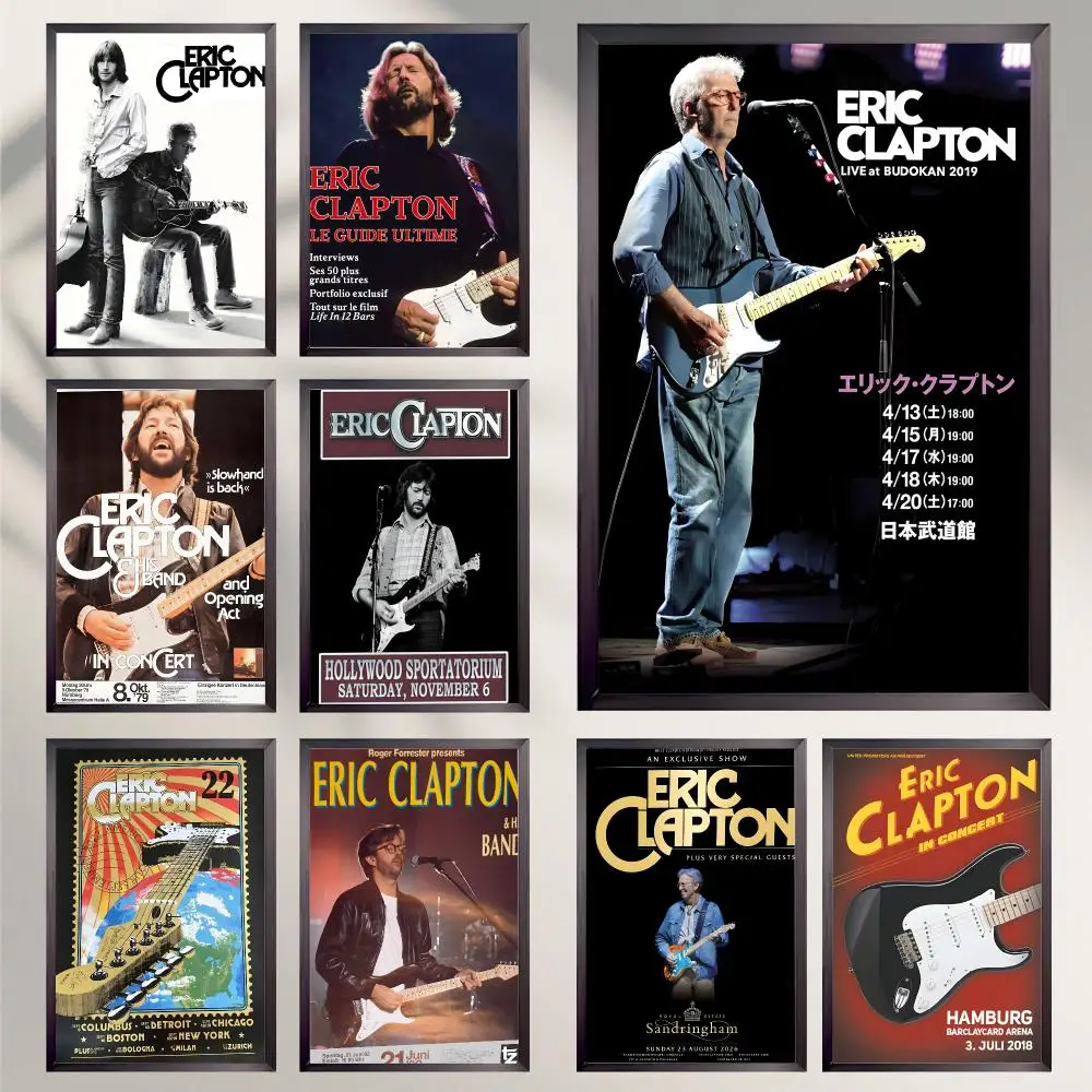 music Eric Patrick Clapton Poster Poster HD Self-Adhesive Art Print Waterproof Wall Decor for Bedroom Living Room Decor Gift