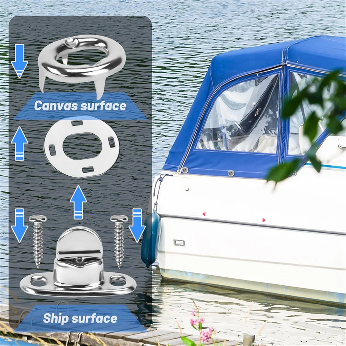 New 10Sets Marine Grade Twist Lock Fasteners Turn Button Eyelet,for Canvas Marine Boats Sailboats RVs Fastener Turn Buttons