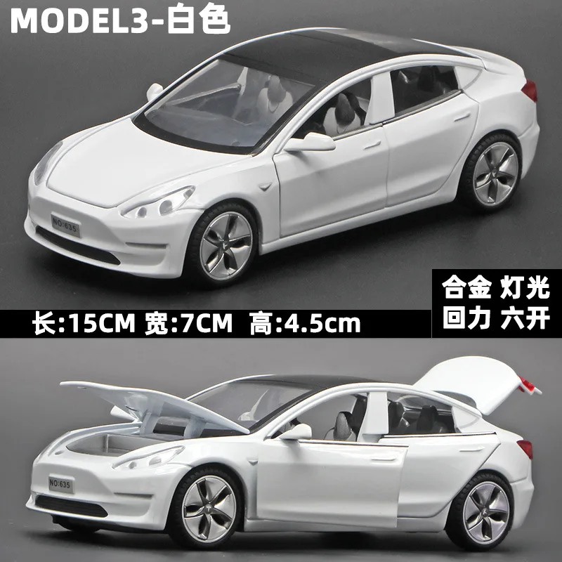 Tesla Model 3 Alloy Car Model, Simulação Diecasts Brinquedo De Metal, Metal Veículos Coleção, Som De Luz, Presentes Para Crianças, 1:32, 2023, Novo